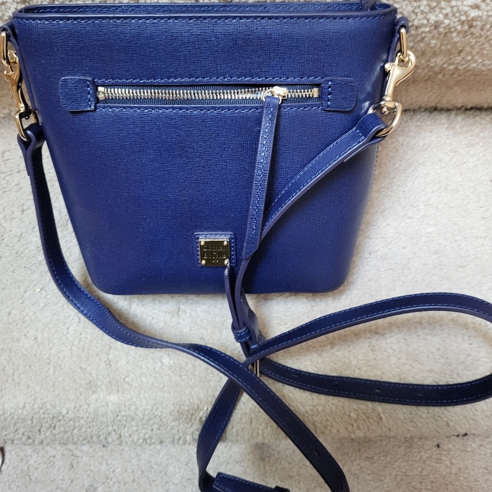 Dooney & Bourke Blue Saffiano Leather Crossbody Bag, In Excellent Condition!